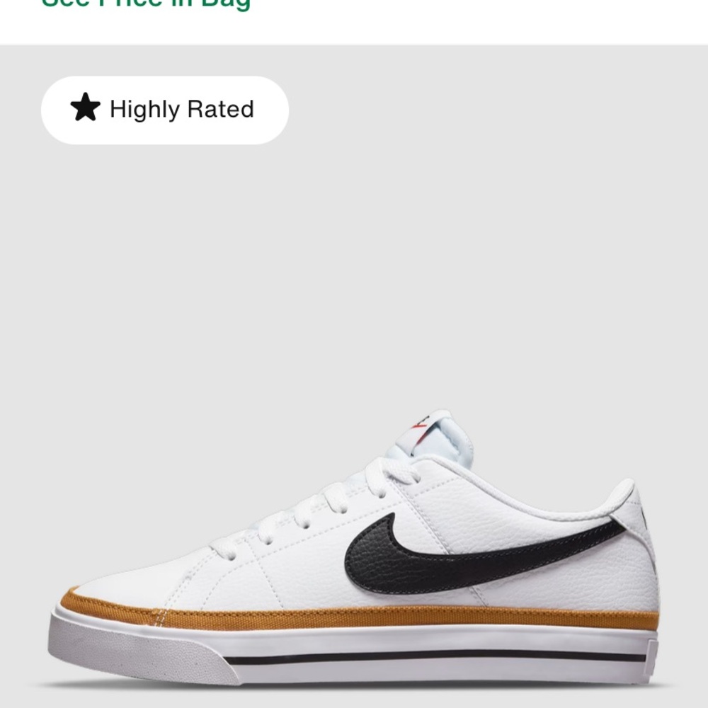 Nike White Sneakers with Black and Tan Accents